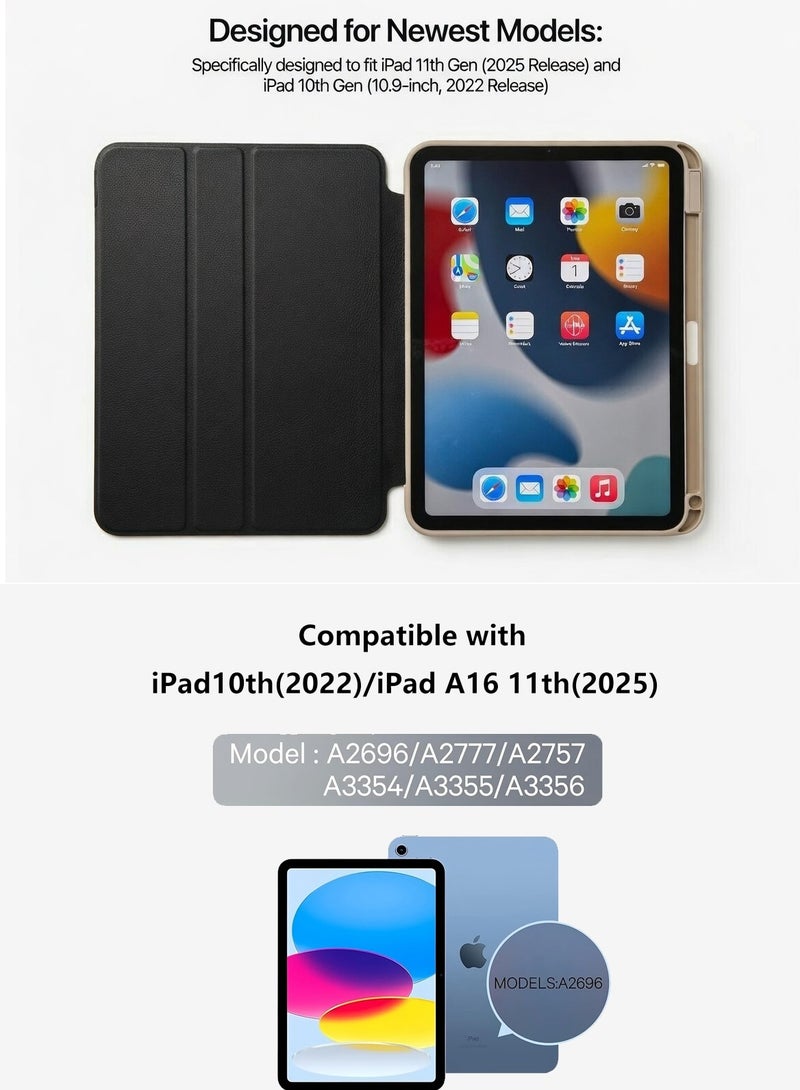 حافظة Bowknot Cat & Cake لجهاز iPad من الجيل الحادي عشر (2025) / الجيل العاشر (2022) مقاس 10.9 بوصة - غطاء ذكي لطيف بنمط وردي كاواي مع ظهر شفاف، غلاف واقي مقاوم للصدمات للفتيات والمراهقات - Image 2